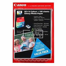 Купить Canon BCI-16 Color 2 шт. + Glossy Paper 10х15 100л, доставка 9818A017